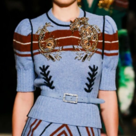 MIU MIU Puff Short Sleeve Sweater